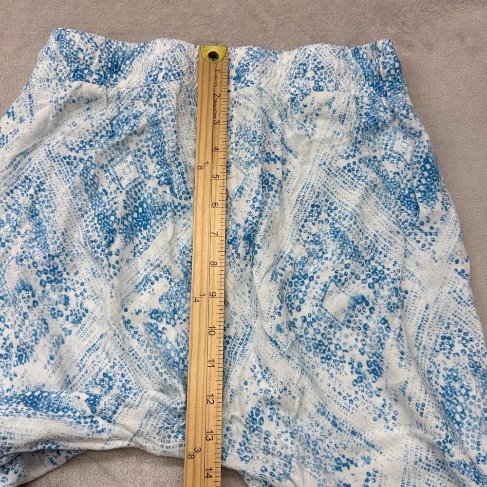 Hester & Orchard Wide Leg Pants Women Small Blue White Geometric Boho Chic Beach - Picture 8 of 11